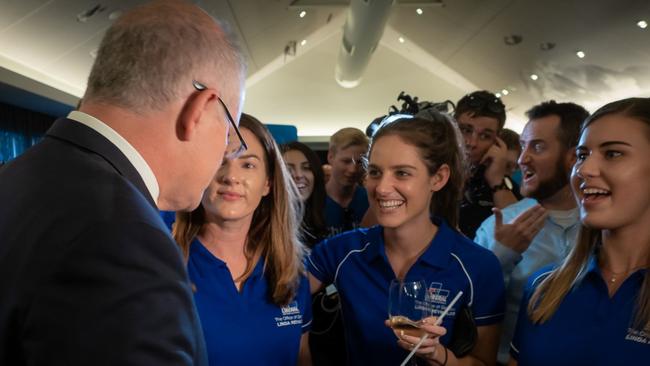 Higgins, right, with Morrison.