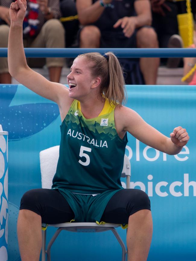 Australia's Ruby Porter pictured on the bench while representing Australia at the Youth Olympic Games. Picture: Gabriel Heusi/OIS/IOC