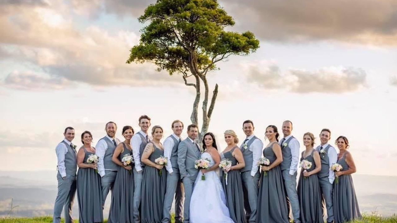 Sara Higgins got her wedding photos done at One Tree Hill in Maleny in 2018. Picture: Supplied