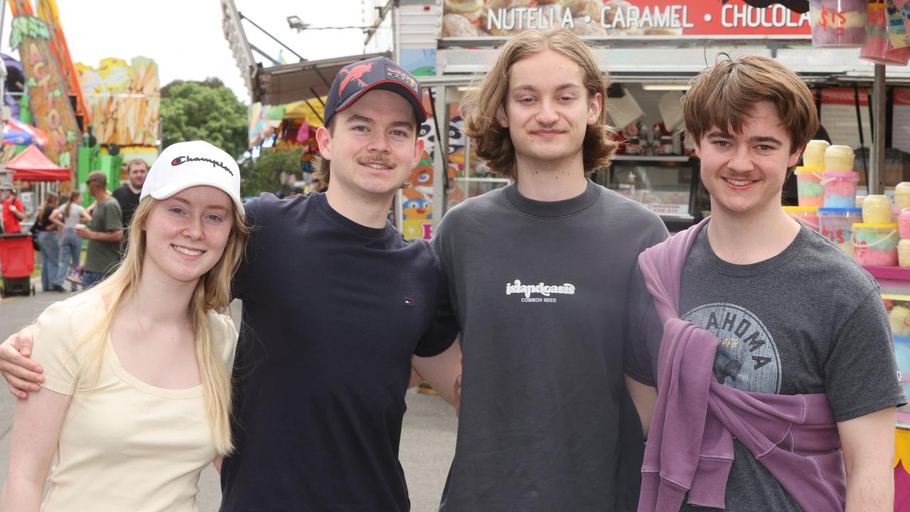 Adele Hawkins, Ben Shannon, Ryan Taylor and Dylan Mann at the Geelong Show. Picture: Alison Wynd