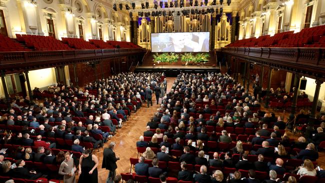 The memorial service for Lang Walker at Sydney Town Hall. Picture: NCA NewsWire / Damian Shaw