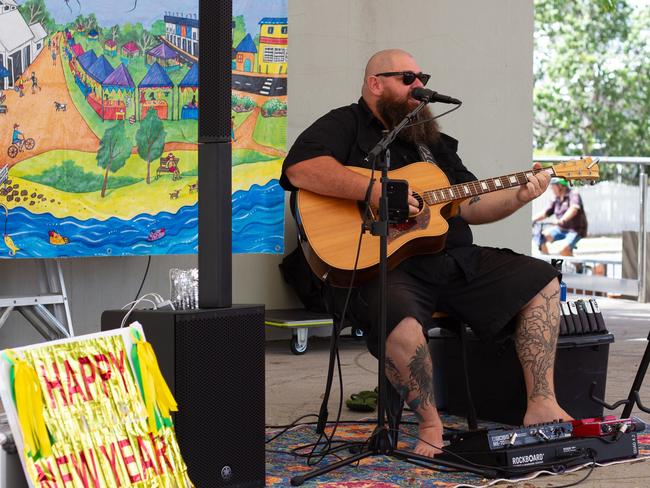 Live music entertained guests at the Urangan Markets.