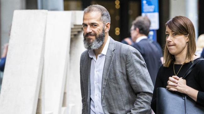 Executive chairman and CEO of Grocon, Daniel Grollo heads to his lawyers office in Melbourne on Thursday. Picture: Aaron Francis/The Australian