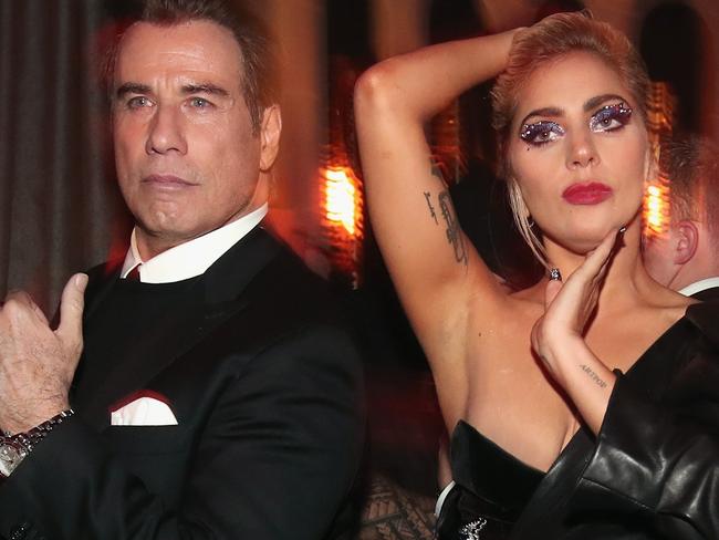 LOS ANGELES, CA - FEBRUARY 12: Actor John Travolta (L) and recording artist Lady Gaga attend Interscope's Grammy After Party with Lady Gaga at the Peppermint Club on February 12, 2017 in Los Angeles, California. (Photo by Christopher Polk/Getty Images for Interscope)