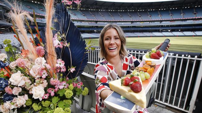 Amy Finch showcases the MCG’s Boundary Social offerings to attendees. Picture: David Caird