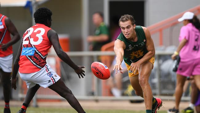 St Mary's won against the Tiwi Bombers in Round 3 of the NTFL Men's Premier League. Picture: Felicity Elliott/AFLNT Media