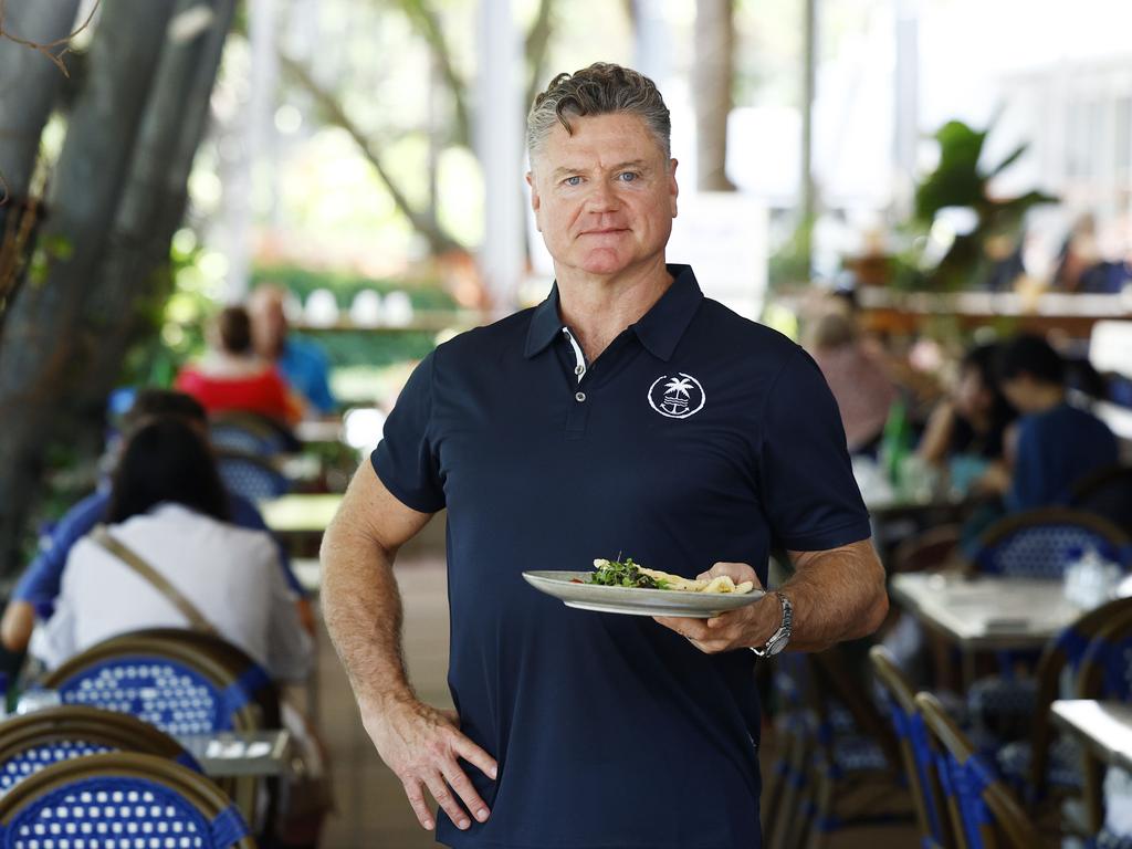 Chill at Portofino Palm Cove owner Tony Moore is finding it increasingly difficult to find hospitality staff for his restaurant, as most workers are unable to find affordable rental accommodation in the northern beaches suburbs. Picture: Brendan Radke