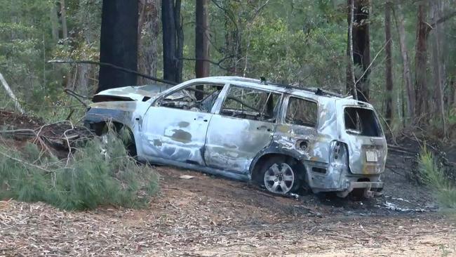 The vehicle was destroyed in the ensuing fire. Picture: Frank Redward