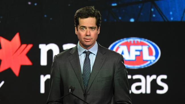 AFL CEO Gillon McLachlan gets the AFL Draft started.