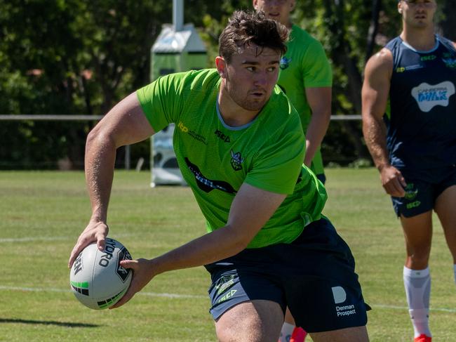 Clay Webb scored three tries in the Raiders’ big win against North Sydney. Picture: Raiders Media