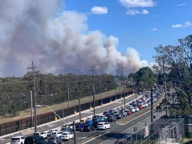 Traffic at a standstill on the Princes Hwy at Waterfall. Picture: NSW Rural Fire Service