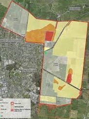 The layout of the Wonthaggi Northeast Precinct Structure Plan.