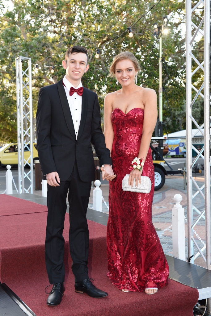 Hervey Bay High formal at the Waterfront - Josephine Desgrand and partner Morgan Pascoe. Picture: Alistair Brightman