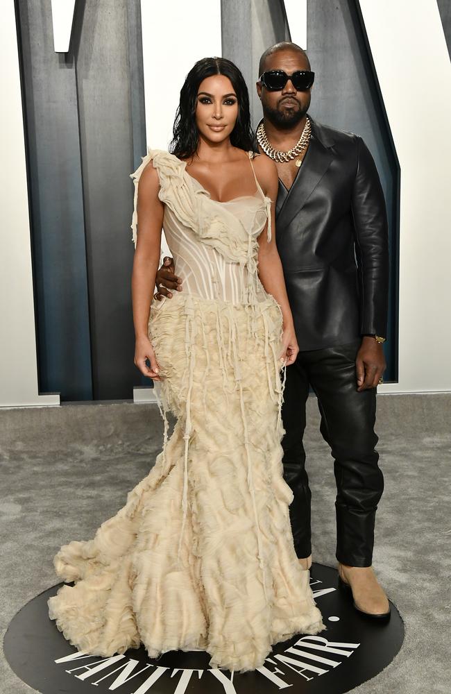 Kardashian and Kanye West posed outside the venue. Picture: Frazer Harrison/Getty Images