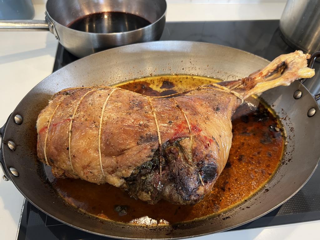 Agrarian Kitchen Experience. Rolled leg of lamb with herbs. Picture: Philip Young