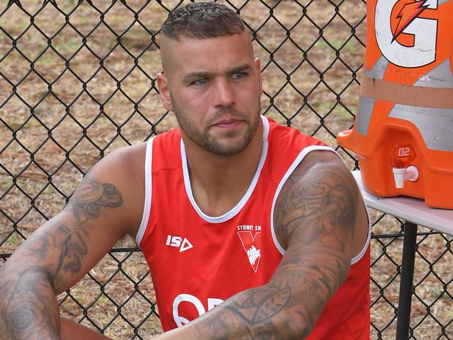 First day of Swans training in 2020 at Lakeside Oval, Moore Park. Lance Franklin.