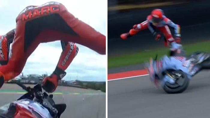 Marc Marquez was involved in a terrfiying crash in Germany.