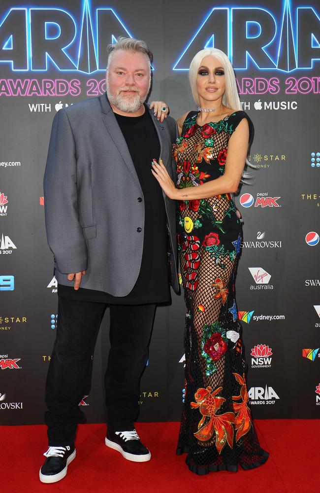 Kyle Sandilands and Imogen Anthony at the ARIA awards last year. Picture: Lisa Maree Williams