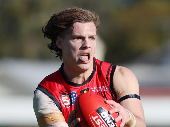 Josh Gore from West Adelaide during the Round 11 SANFL match between Port Adelaide and West at Alberton Oval in Adelaide, Saturday, July 1, 2023. (SANFL Image/David Mariuz)