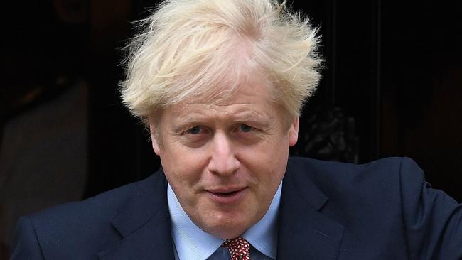 Boris Johnson leaves 10 Downing Street, before giving a speech to the Conservative Party's annual conference. Picture: AFP.