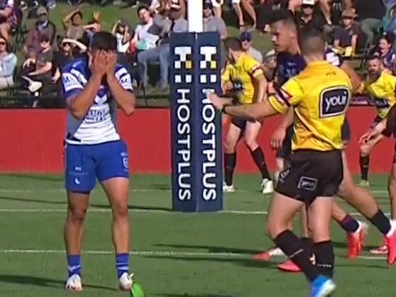 Jake Averillo's "absolute shcoker" against the Melbourne Storm.