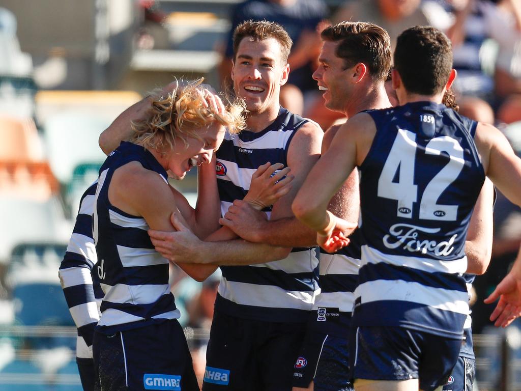 Geelong has plenty of experience, but they’ll be looking to find consistency over the coming rounds. Picture: Michael Willson/AFL Photos via Getty Images