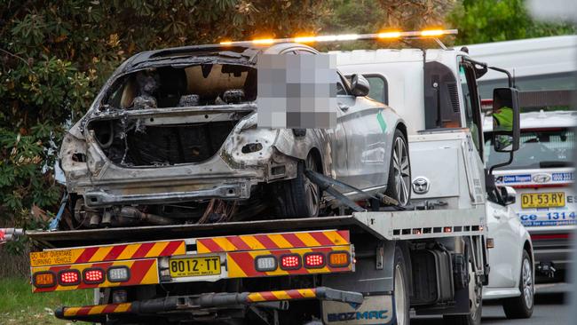 Cars in the Sydney suburb of Dover Heights have been torched and had hate messages sprayed on them in the early hours of Friday. Picture: NewsWire/ Thomas Lisson