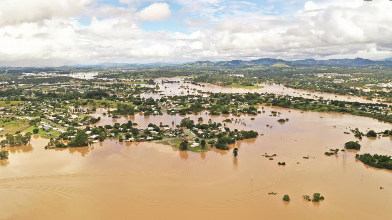 The widespread nature of the disaster, which stretched from the Fraser Coast to Northern New South Wales, has caused delays to flood recovery efforts as a result of supply and worker shortages. Picture: Infinity Flights Photography.