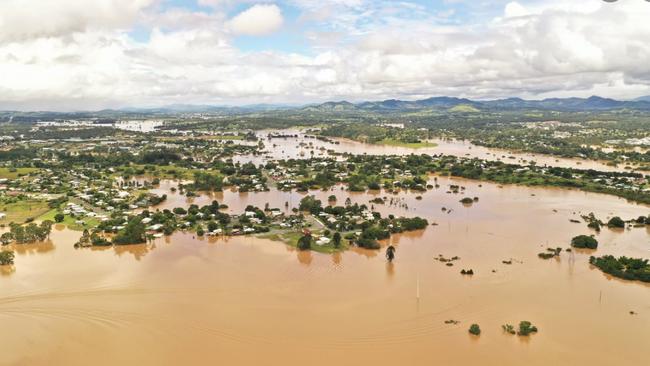 The widespread nature of the disaster, which stretched from the Fraser Coast to Northern New South Wales, has caused delays to flood recovery efforts as a result of supply and worker shortages. Picture: Infinity Flights Photography.