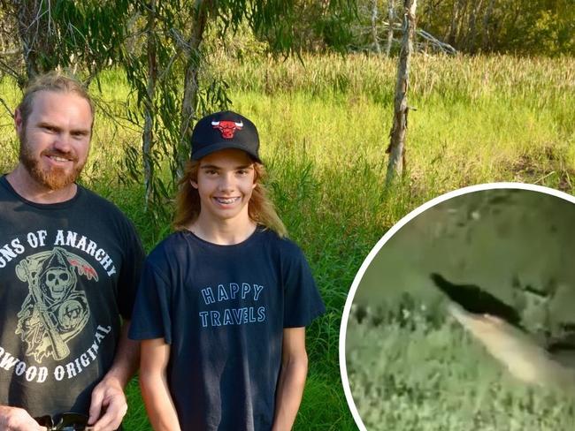 ‘I thought it was a log’: Family’s suburban encounter with startled saltie