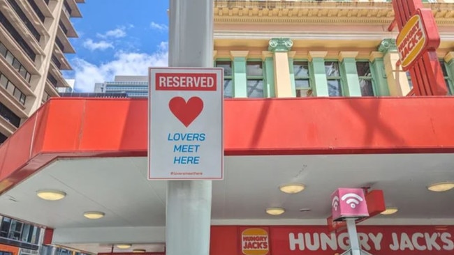 The sign outside Hungry Jacks in the Mall.