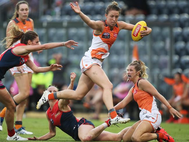 Giants Emma Swanson during Giants v Melbourne at Blacktown. Pic: Phil Hillyard