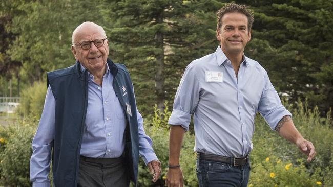 Rupert and Lachlan Murdoch attend a conference in Sun Valley, Idaho. Picture: Bloomberg