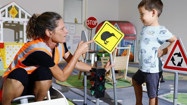 Early childhood educator Anita Courtney with Harrison Kubacki, 3, in Cairns. Picture: Brendan Radke