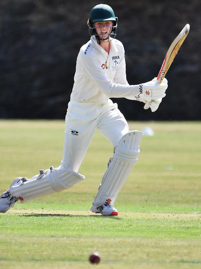 Iona College batsman Harley Malpass. Picture, John Gass