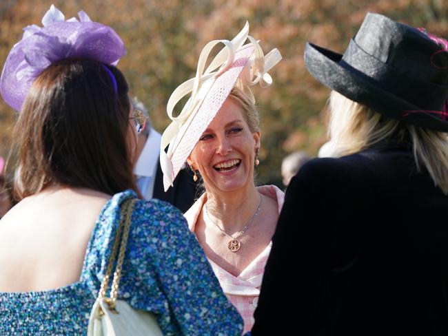 Sophie, Duchess of Edinburgh speaks to guests during the Garden Party. Picture: Getty