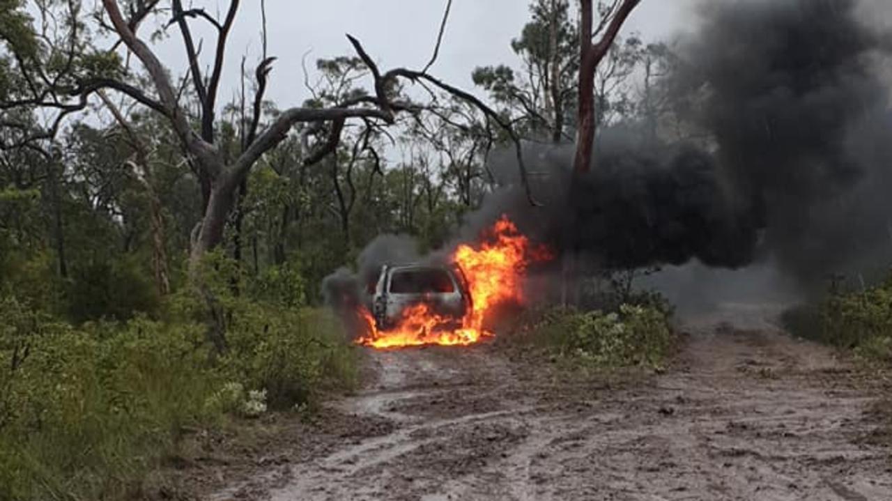 Howard Torbanlea RFS capture the moment a four wheel drive vehicle goes up in flames. Photo: Howard Torbanlea RFS/ Contributed