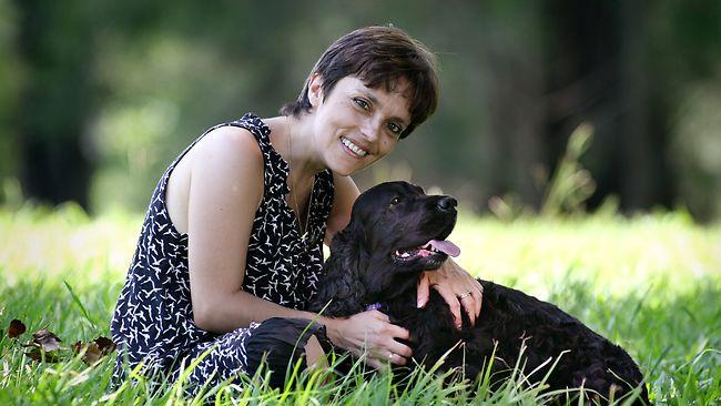 SIGHT 'N' HOUND: Milena Butovski with Belle, whose sight was saved after years of abuse as a blind breeding dog on a puppy farm. Picture: Tim Marsden