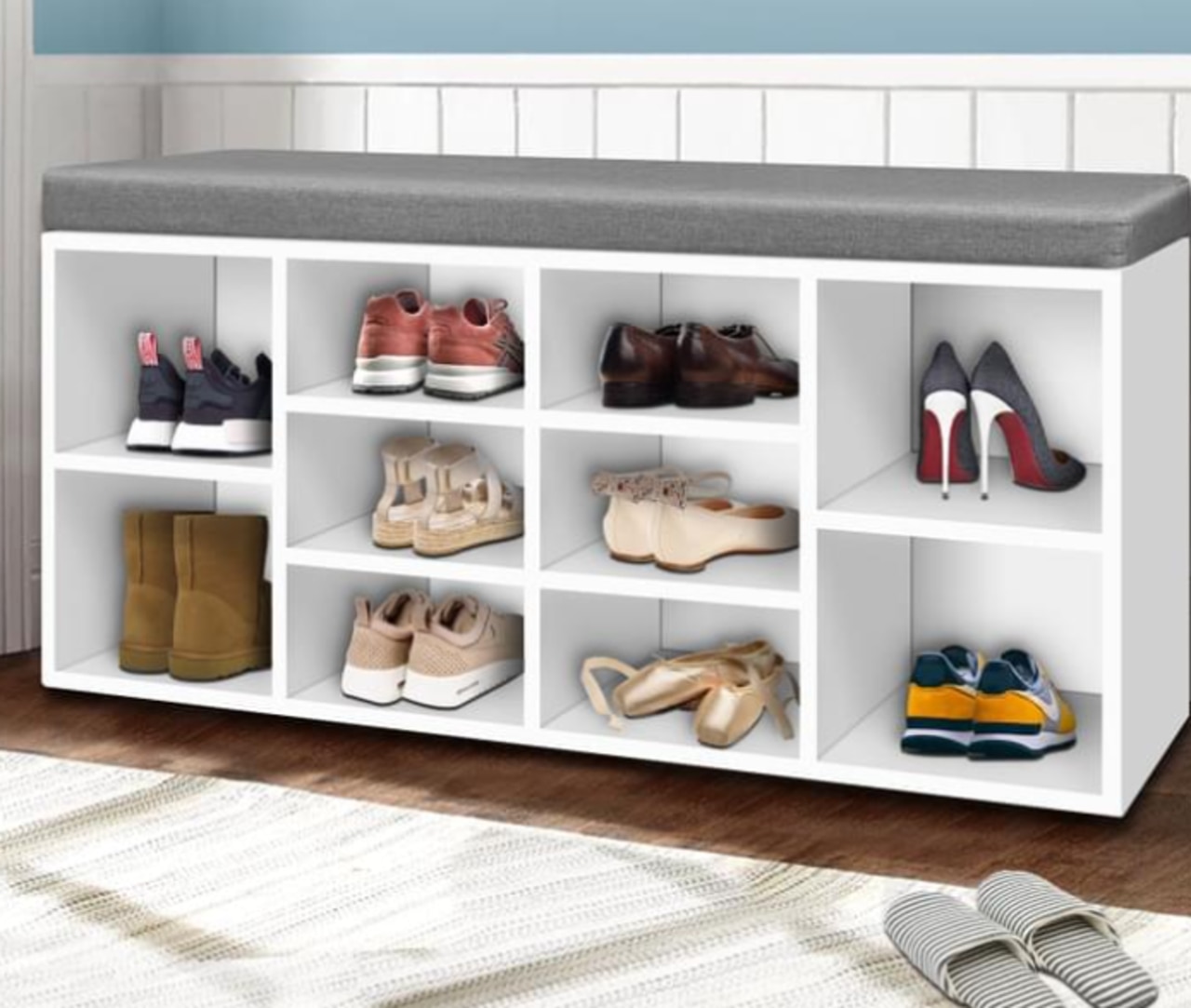 MISSLO 3 Tier Extra Long Shoe Rack for Closet and Entryway Adjustable Metal Shoe  Shelf Storage Organizer Holds 24 Pairs of Men Sneakers, Silver 