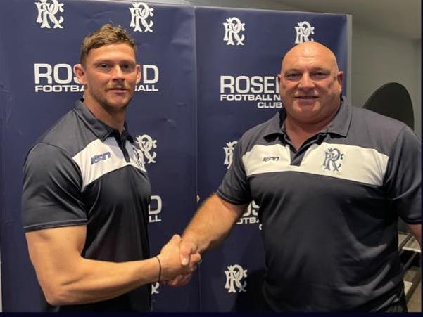 Danny Ades and Rosebud president Brett McRae. Picture: Facebook