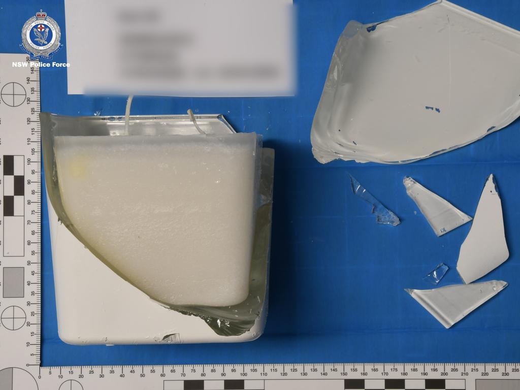 Inside one of the candles. Picture: NSW Police Force