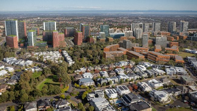 An artist’s impression of the plan for development in Bella Vista, in The Hills district. Picture: Supplied