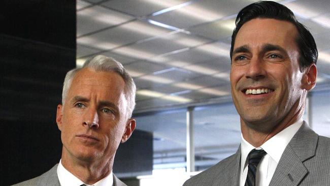 Mad Men (the re-screening of series 1, "Encore", to commence Sunday, September 14, 2008 at 9.30pm on AUSTAR'S Movie Extra. Series 2 to premiere on Sunday, December 14, 2008 at 9.30pm on same). Pictured: John Slattery and Jon Hamm.