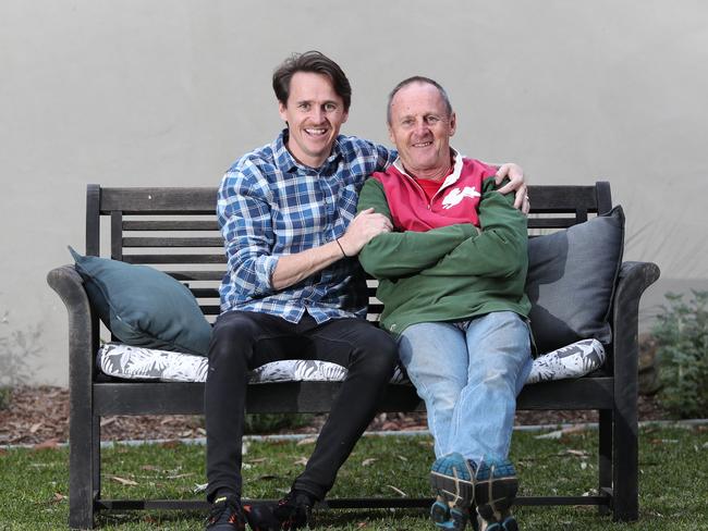 Prousty pictured with his son Luke in July 2021 after the cancellation of his show. Picture: Sue Graham