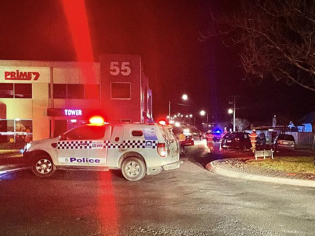 Police were called to a two-vehicle collision at the roundabout on Grey St and Breed St at 7.20pm in Traralgon on July 30, 2024. Picture: Jack Colantuono