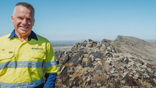 Tim Dobson, managing director of Magnetite Mines, at the Razorback iron ore deposit in South Australia.