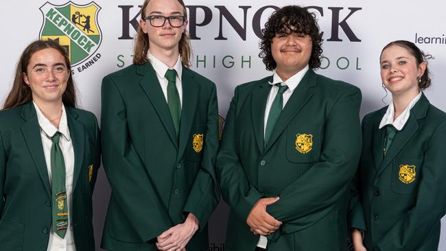 Kepnock State High School 2025 School Captains Grace Garrett, Sai Dettl, Sam Connor and Katie Jones. Image credit: Paul Beutel.