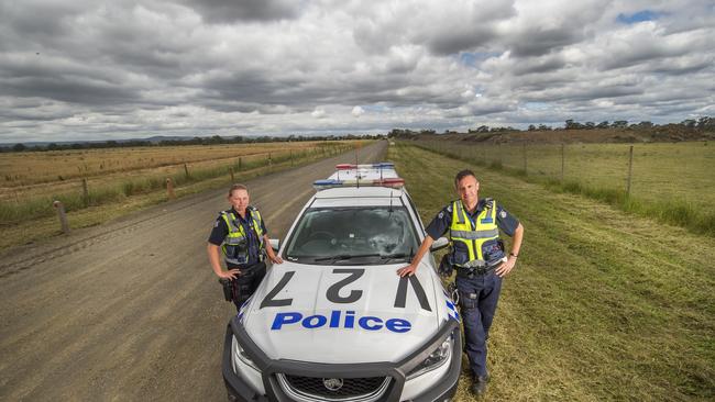 Sergeant Steve Cuxson with Senior Constable Ruth Curry at Masons Rd. Picture: Rob Leeson