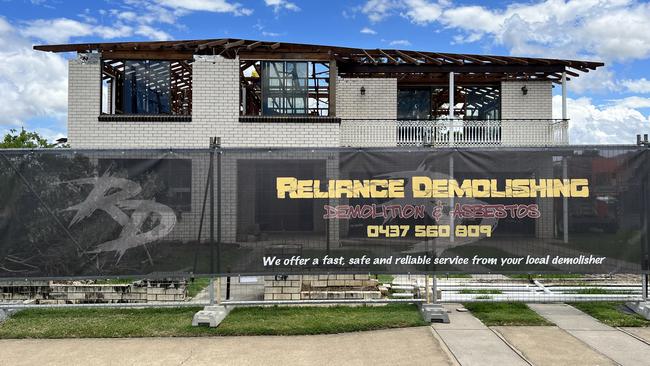 The demolition site at 64 Crofton Street, Bundaberg West, where new offices will be built.