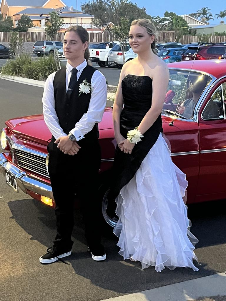 Zariah Solly arriving at the Aldridge State High School formal.